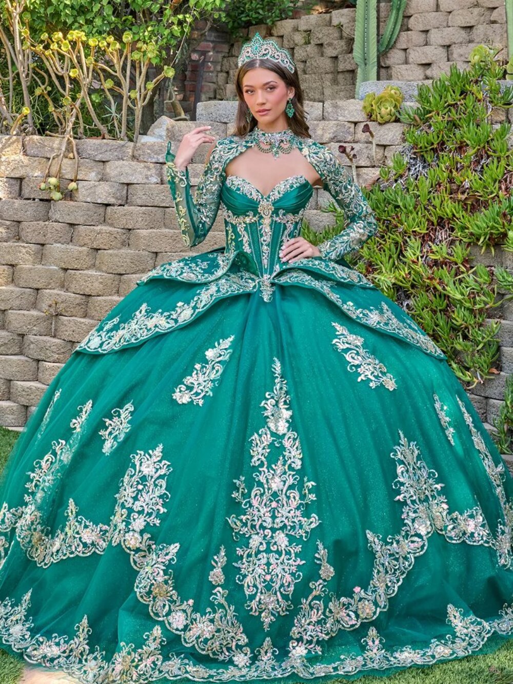 NEW EMERALD GREEN Strapless Evening Gown Floor Length With Train GL3800